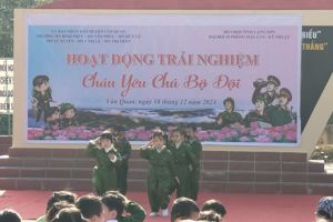 TRƯỜNG MẦM NON 1 TRI LỄ TỔ CHỨC HOẠT ĐỘNG TRẢI NGHIỆM CHÁU YÊU CHÚ BỘ ĐỘI.